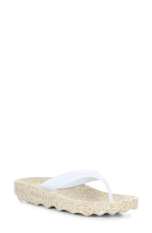 Asportuguesas by Fly London Feel Flip Flop in Natural/White Rubber
