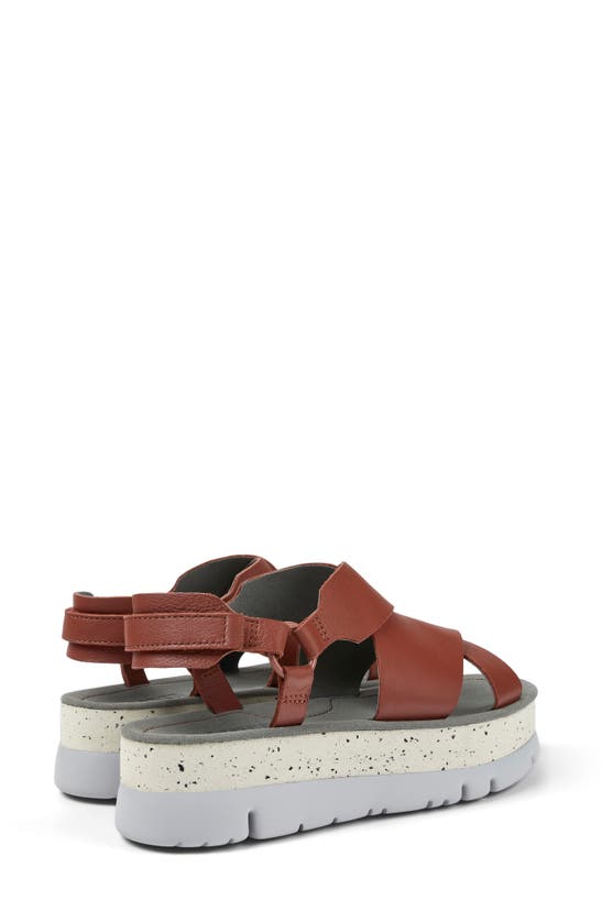 Camper Oruga Platform Sandal In Medium Red