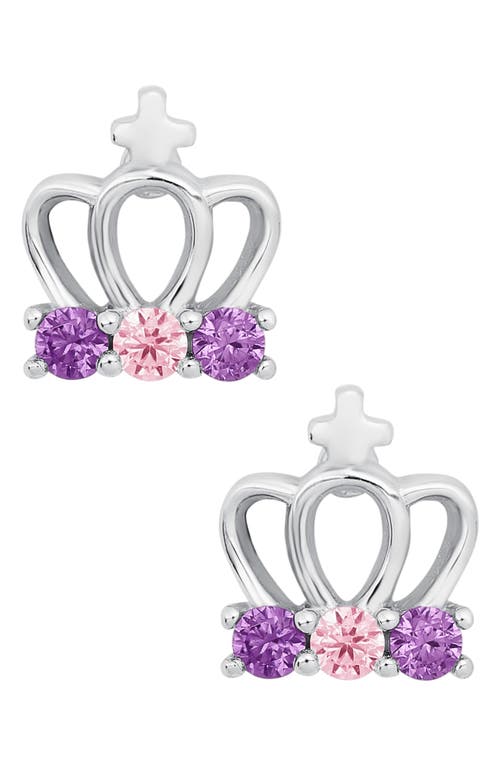 Mignonette Sterling Silver & Cubic Zirconia Crown Stud Earrings at Nordstrom