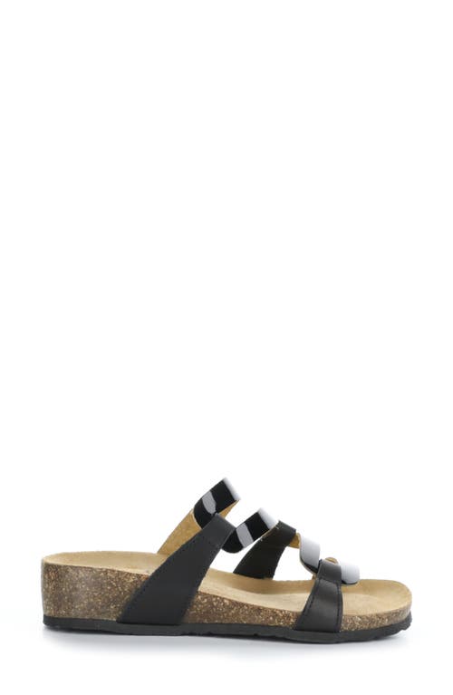 Bos. & Co. Luzzie Wedge Slide Sandal In Black Gaucho/patent