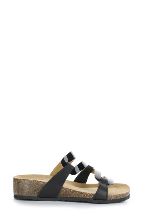 Shop Bos. & Co. Luzzie Wedge Slide Sandal In Black Gaucho/patent