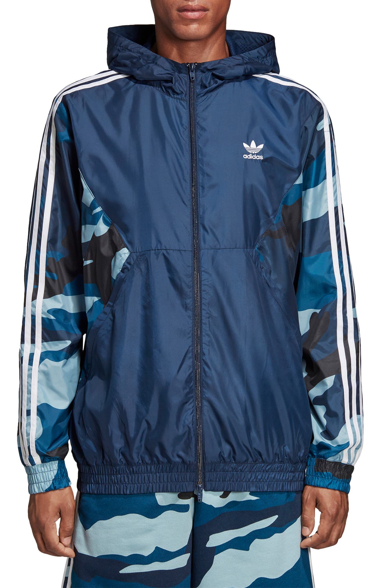 Adidas Originals Camo Hooded Windbreaker | Nordstrom