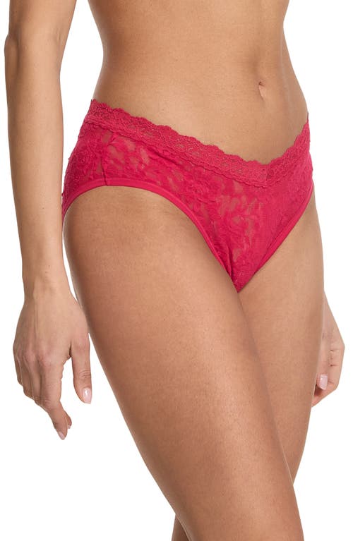 Hanky Panky V-front High Cut Thong In Beet Juice Red
