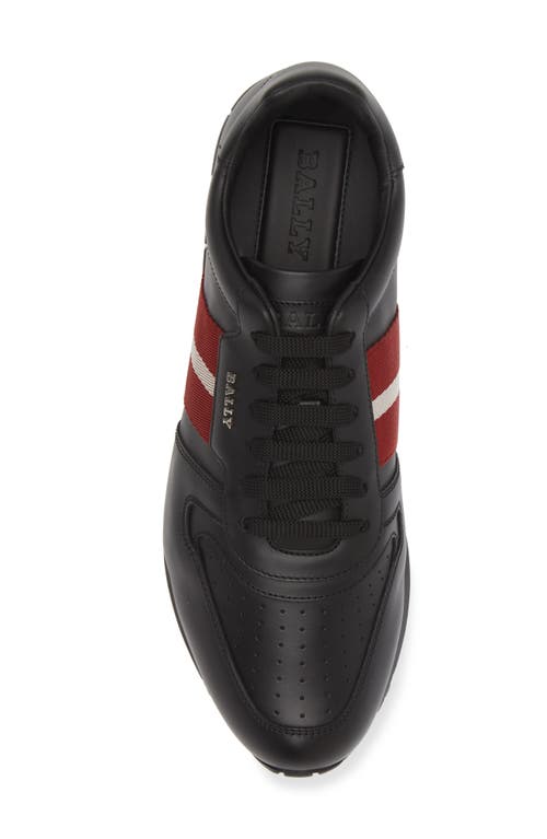 Shop Bally Aseo Runner Sneaker In Black Calf Plain