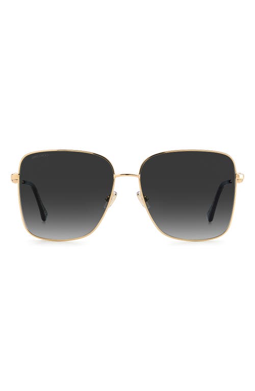 Jimmy Choo Hesters 59mm Gradient Square Sunglasses in Black Gold /Grey Shaded at Nordstrom