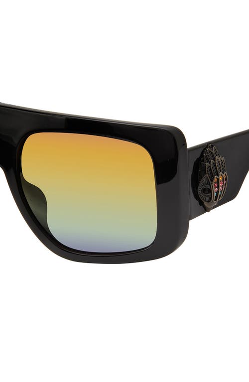 Kurt Geiger London 62mm Oversize Rectangular Sunglasses In Black/rainbow