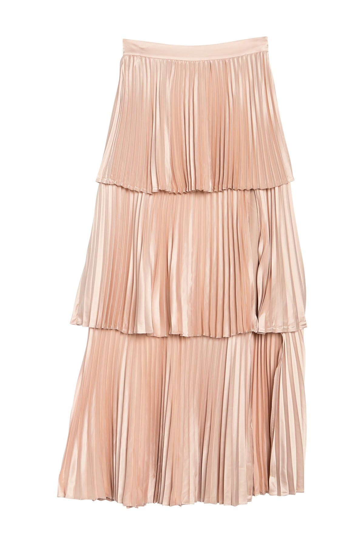 pleated layered maxi dress