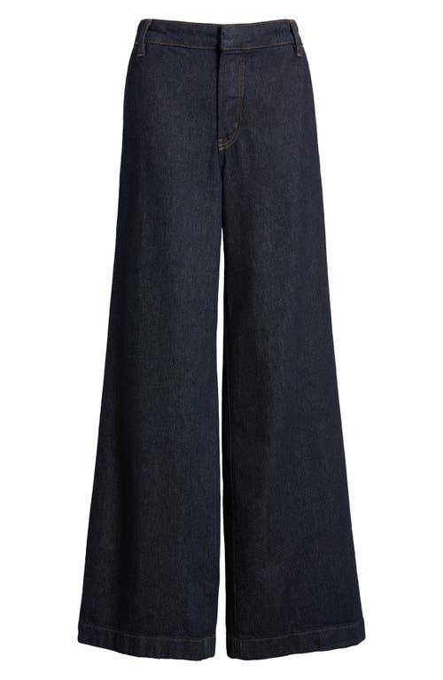 Shop Frame Darted Wide Leg Jeans In Rinse