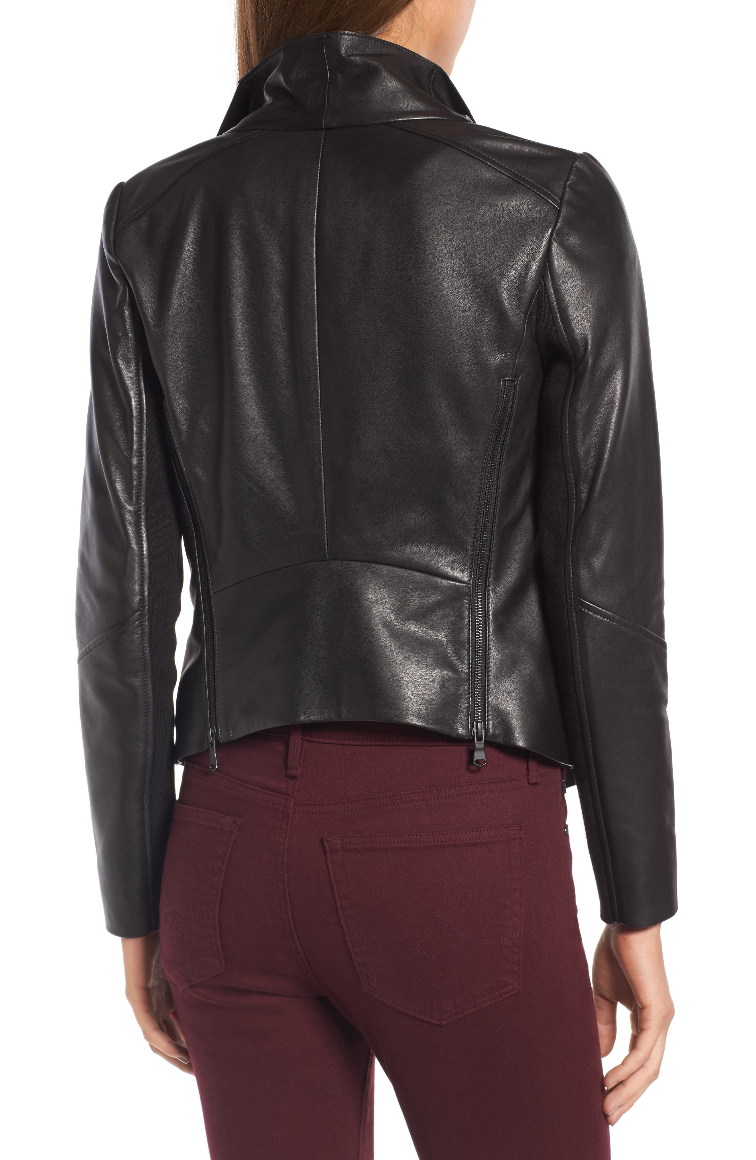trouve raw edge leather jacket