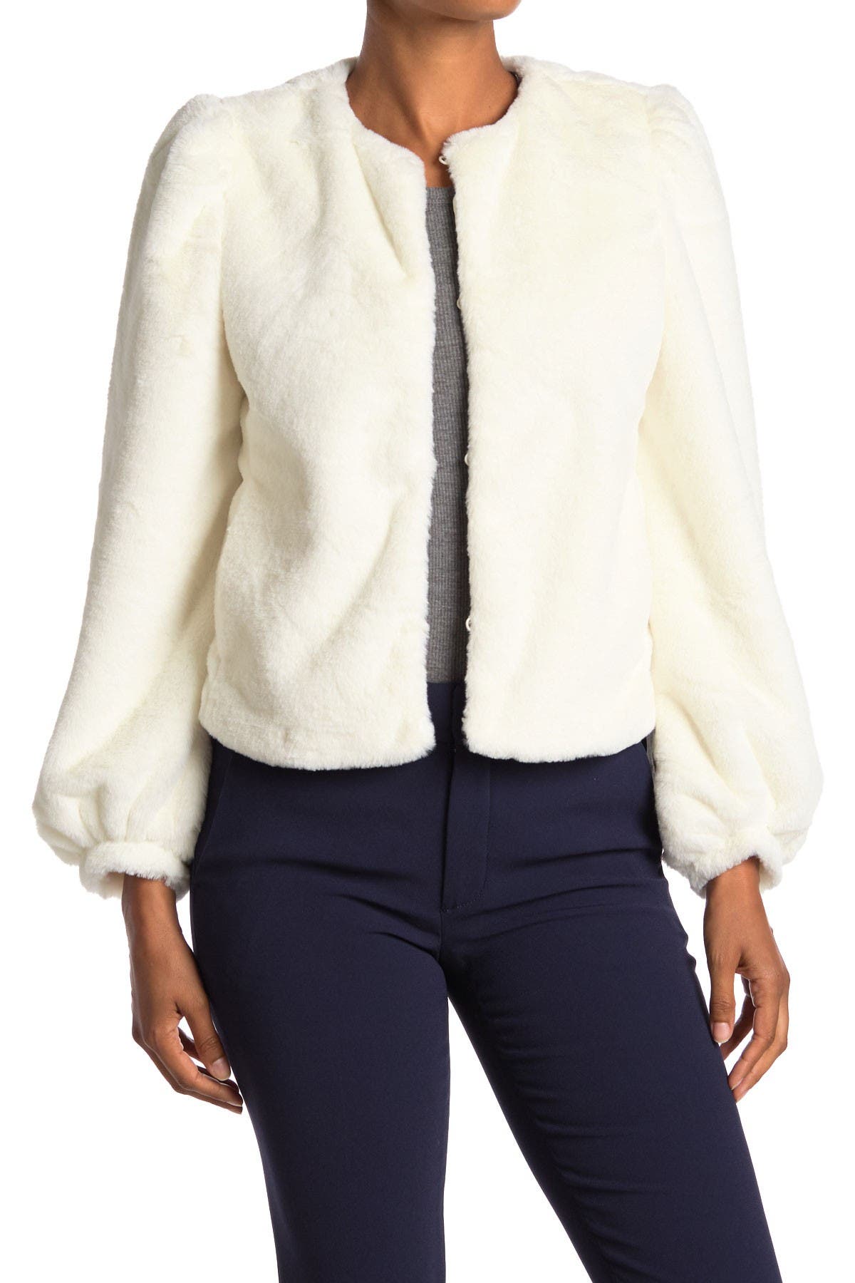 max studio faux fur coat