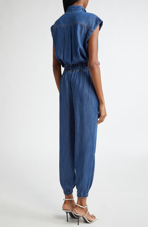 Shop Ramy Brook Hoss Denim Jogger Jumpsuit In Chambray