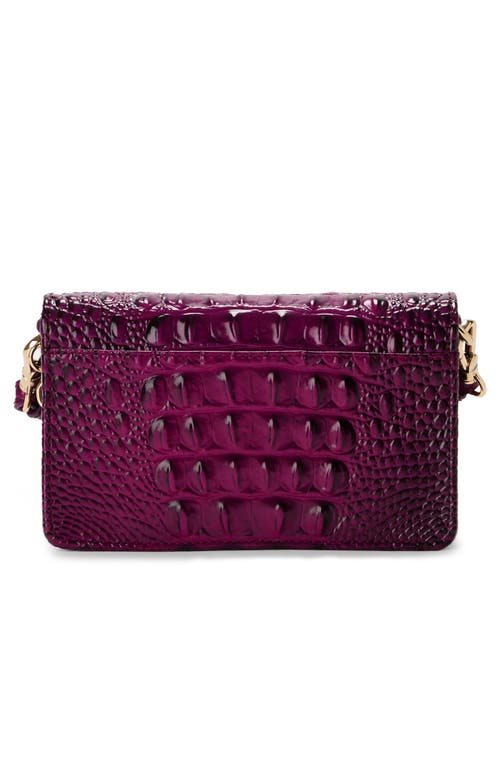 Shop Brahmin Minuette Croc Embossed Leather Crossbody Bag In Sugar Plum