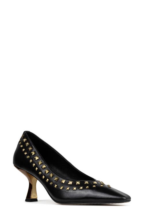 Donald Pliner Studded Square Toe Pump in Black 