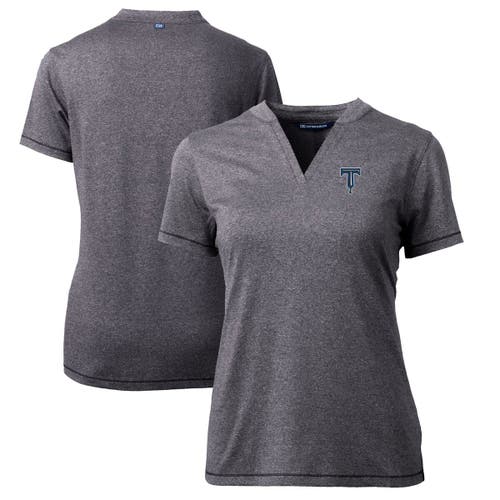 Women's Cutter & Buck Heather Charcoal Tulsa Drillers Forge DryTec Heathered Stretch Blade Top
