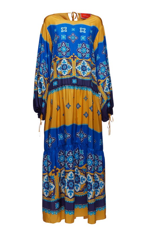 La Doublej Vesta Dress In Tiles Degrade Blue