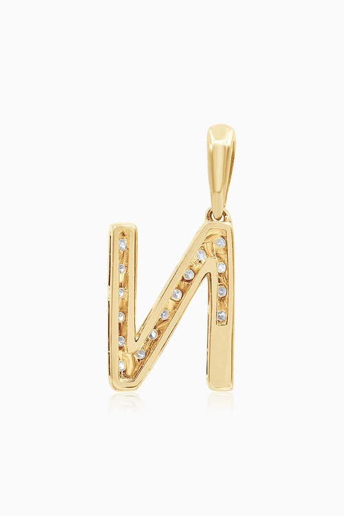 Oradina 14k Gold Luxe Letter Diamond Initial Pendant Charm In Yellow Gold - N