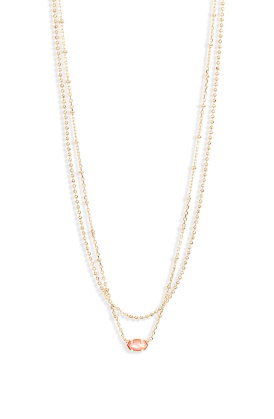 Kendra Scott Emilie Multistrand Pendant Necklace In Gold Rose Mop