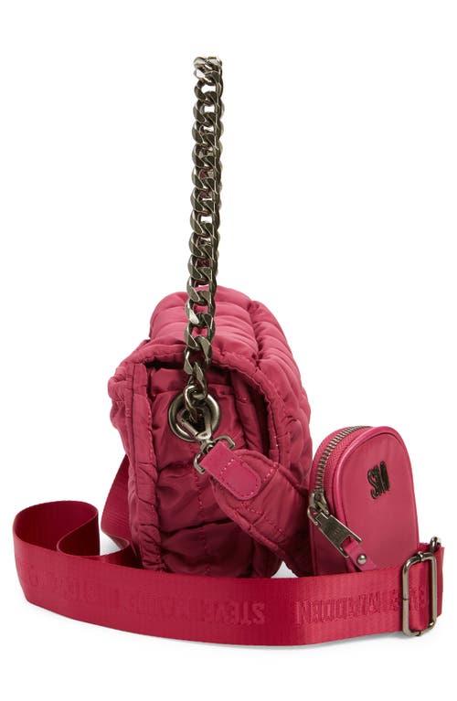 Steve Madden Bylon Quilted Crossbody Bag In Dark Fuchsia