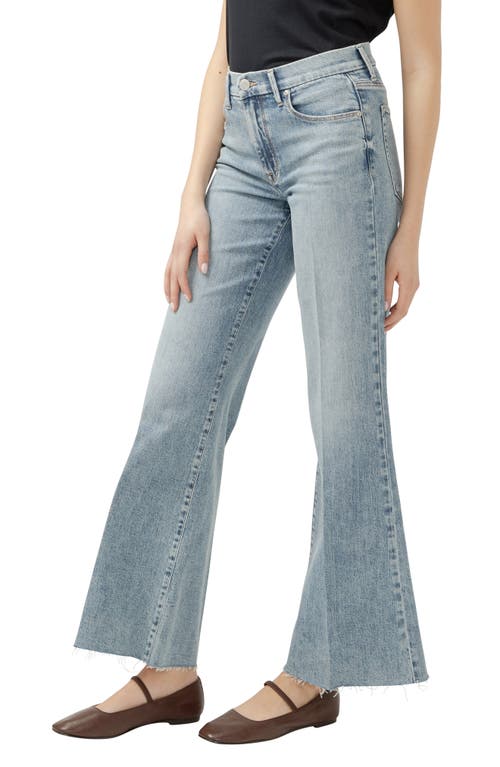 Shop Jag '70s Raw Hem Wide Leg Jeans In Seine Blue