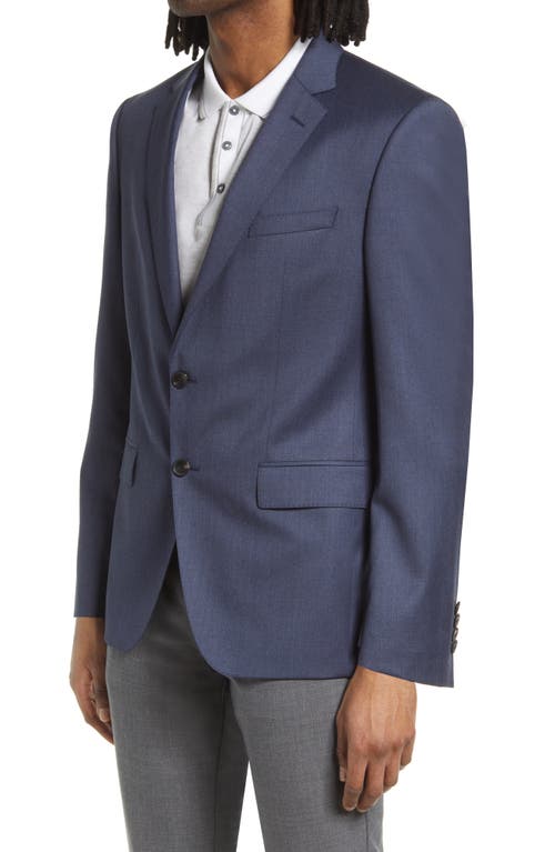 Shop Hugo Boss Boss Slim Fit Solid Wool Suit Jacket In Open Blue