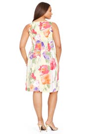 Lauren Ralph Lauren Floral Print Sleeveless Cotton Sateen Dress (Plus ...