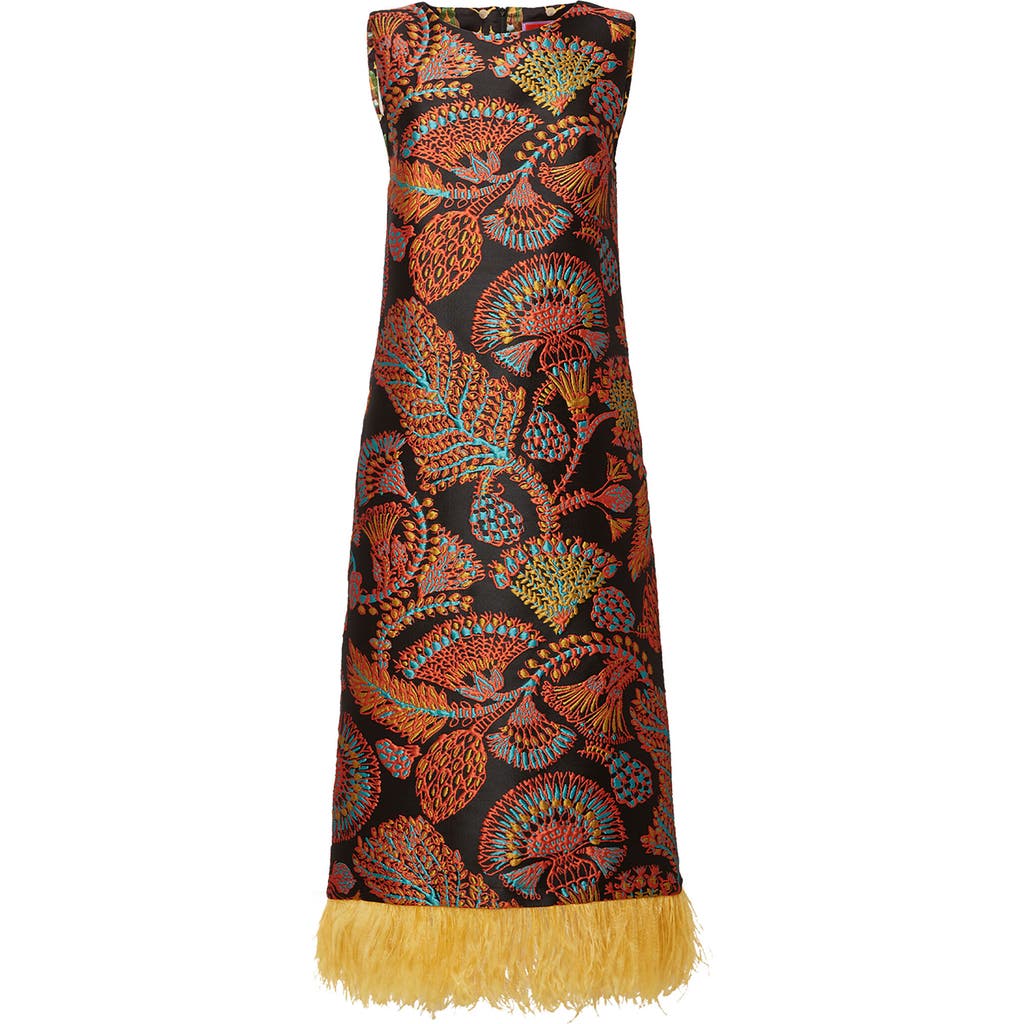 La Doublej Column Dress In Jacquard Sicomore Black