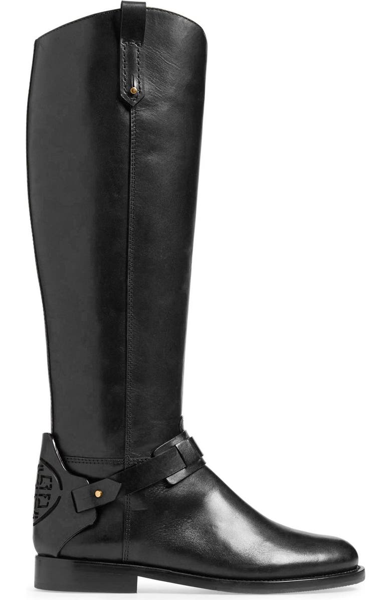 Tory Burch 'Derby' Leather Riding Boot, Alternate, color, 