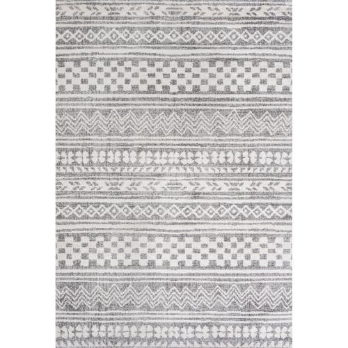 Jonathan Y Imlil Geometric Stripe Area Rug In Light Gray/cream