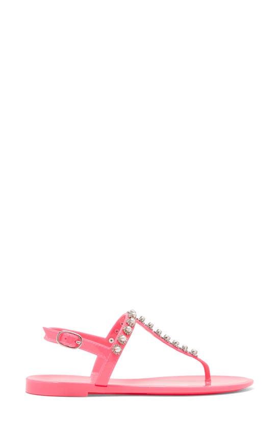 Shop Stuart Weitzman Crystal Embellished Jelly Sandal In Neon Pink