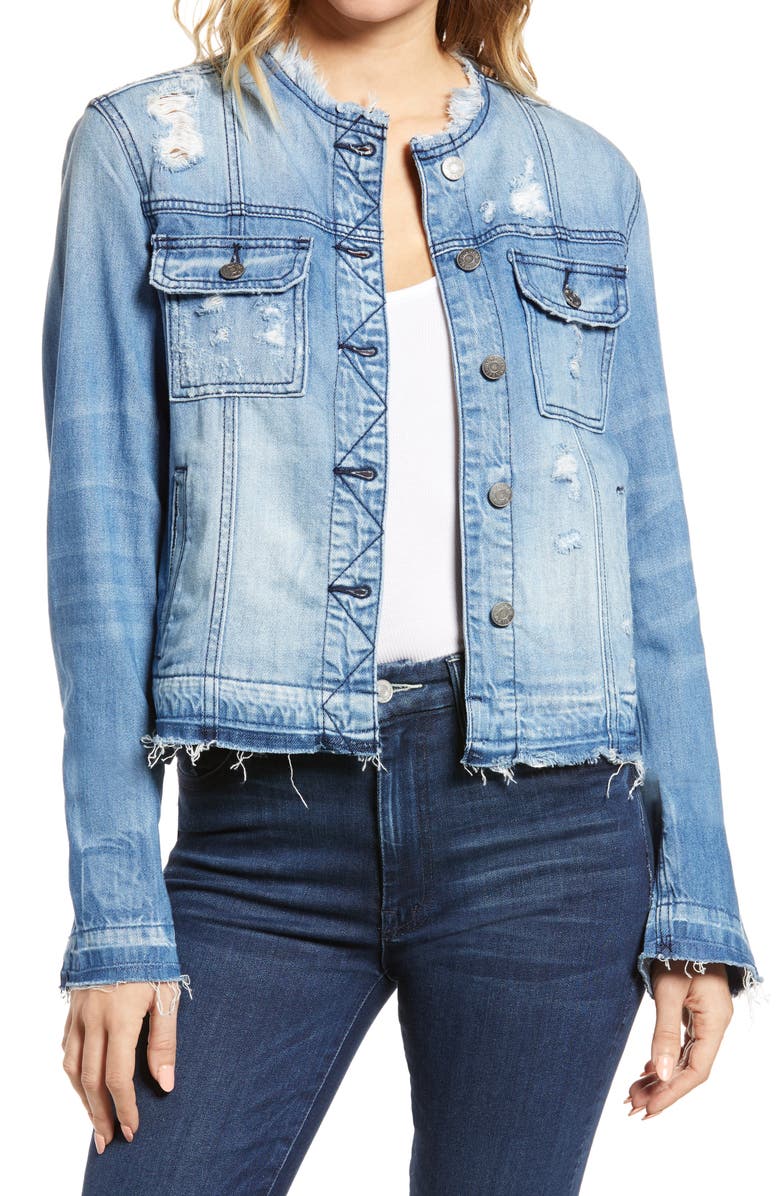 HIDDEN JEANS Frayed Edge Denim Jacket | Nordstrom