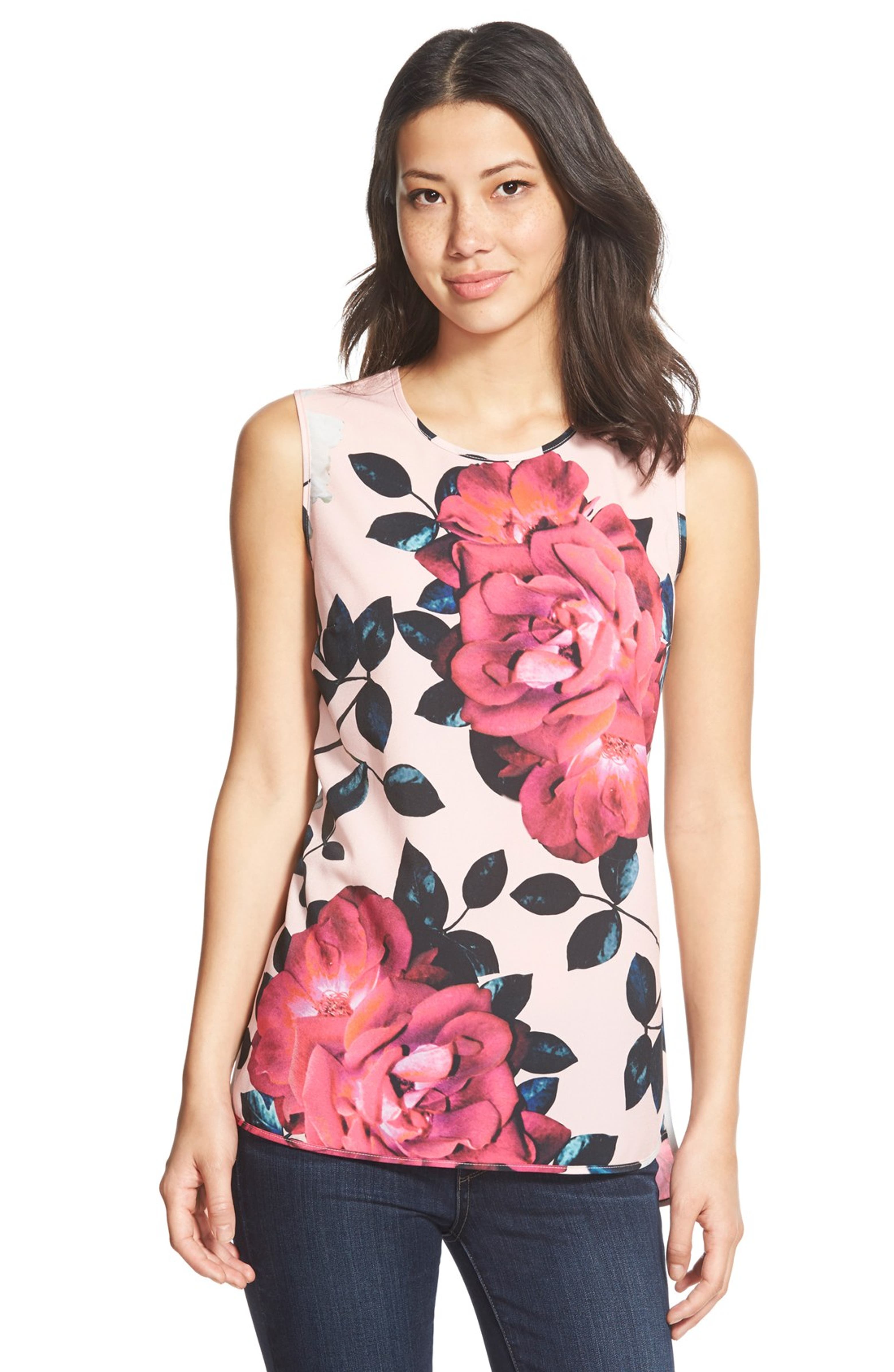 CeCe by Cynthia Steffe 'Romantic Flower' Print Top | Nordstrom