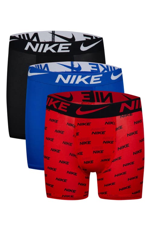 Shop Nike Kids' Assorted 3-pack Micro Essentials Boxer Briefs In Black/blue/red