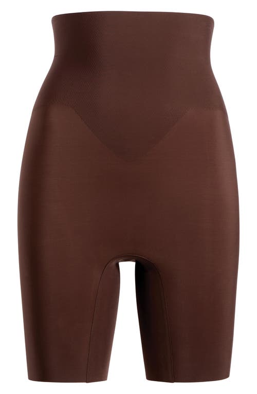 Shop Commando Zone Smoothing High Waist Shaper Shorts In Mocha