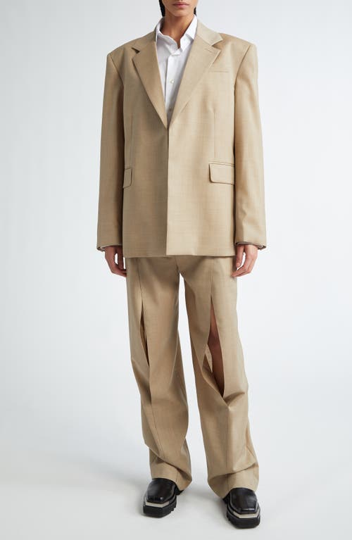 Shop Peter Do Classic Boxy Stretch Wool Blazer In Taupe