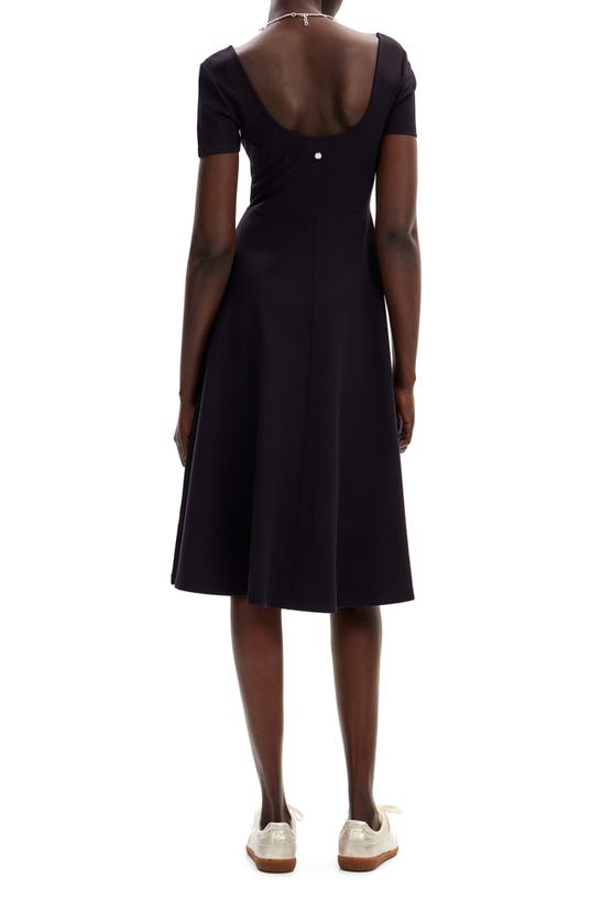 Shop Desigual Fit & Flare Dress In Black