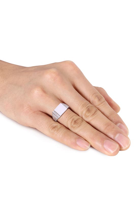 Shop Delmar Diamond Signet Ring In White Gold