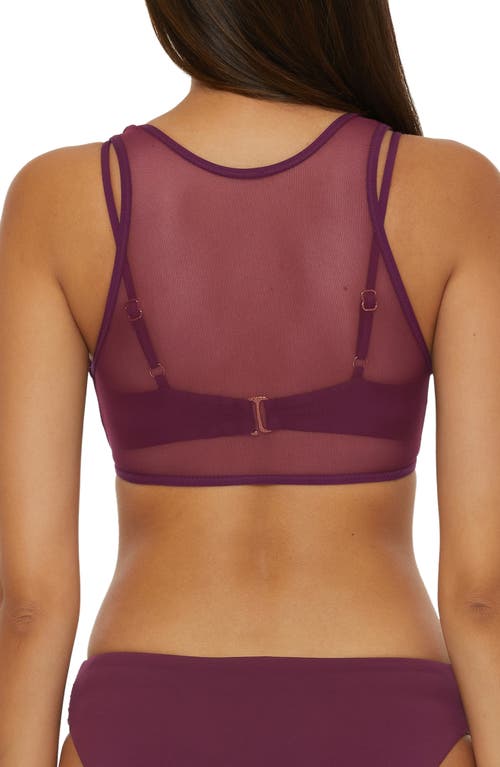 Becca Muse Layered Multifit Bikini Top In Aubergine