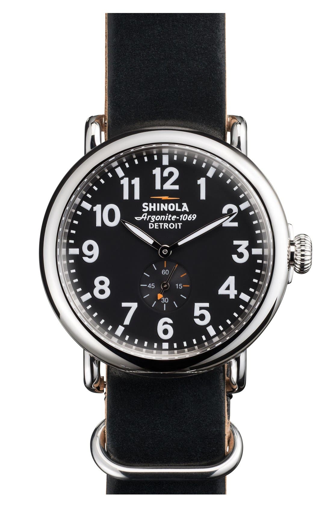 Shinola 'The Runwell' Leather Strap Watch, 41mm Nordstrom