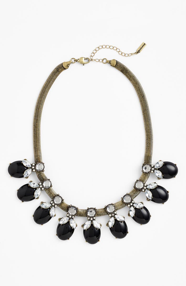 BAUBLEBAR 'Rosebud' Mixed Stone Frontal Necklace, Main, color, BLACK MULTI/ BRASS