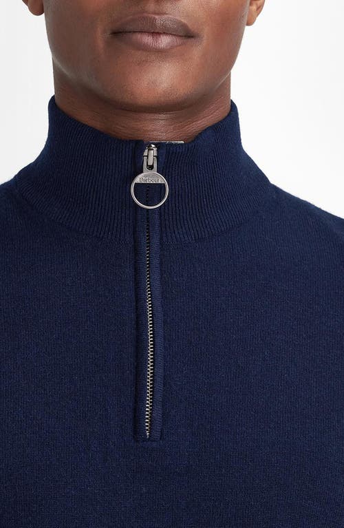 Shop Barbour Marlow Merino Wool & Cashmere Half Zip Sweater In Navy