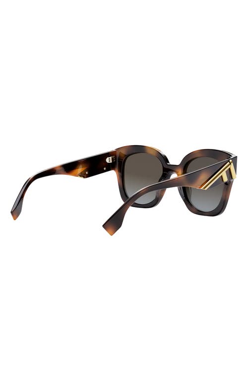 Shop Fendi ' First 63mm Square Sunglasses In Blonde Havana/gradient Smoke