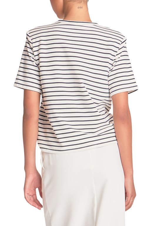 Grey Lab Power Shoulder Cotton T-shirt In White/ Black