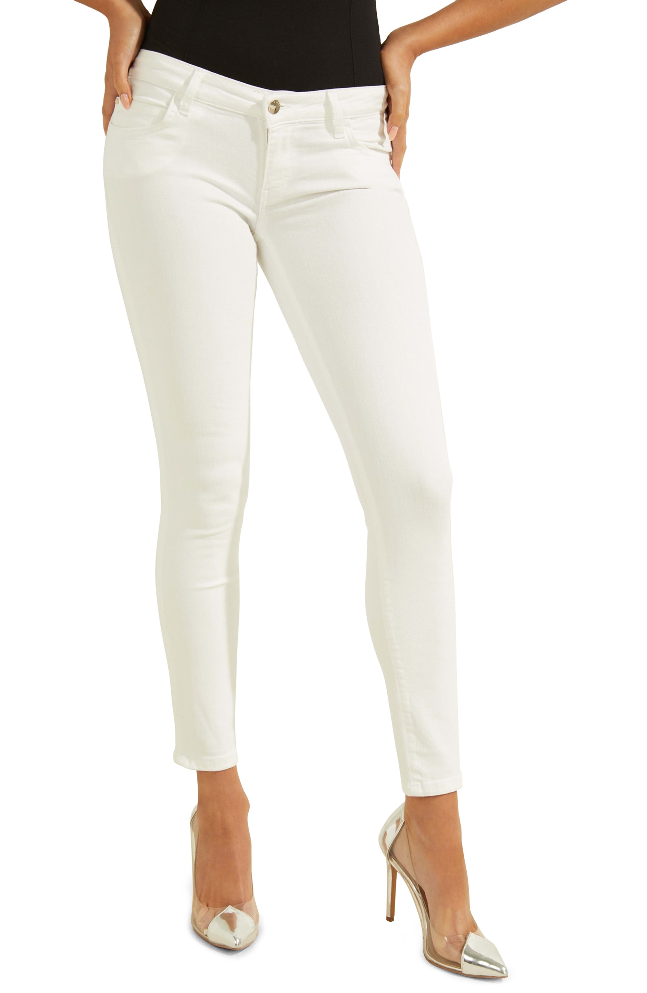 Guess Marilyn Ankle Skinny Jeans In Papermoon White