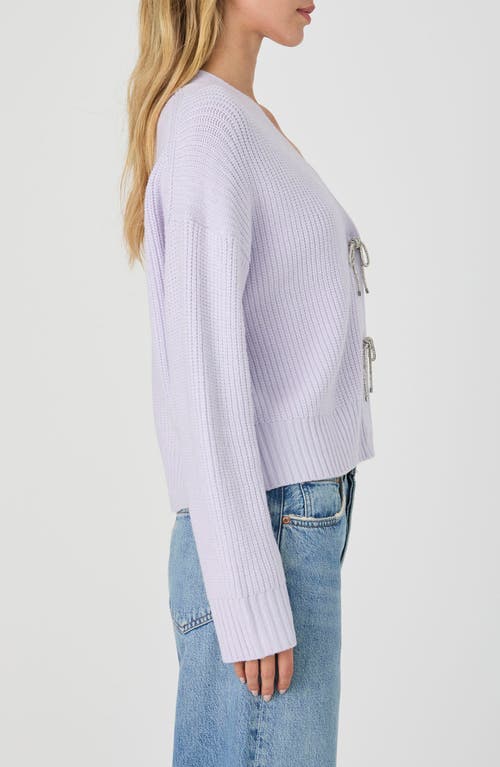 Shop French Connection Babysoft Sparkle Bow Cardigan In Lavender