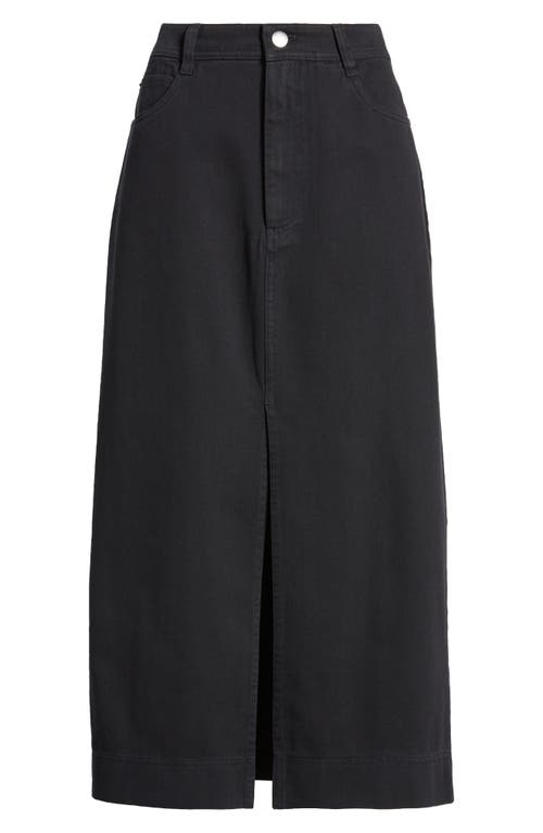 Shop Treasure & Bond Denim Midi Skirt In Black Jet