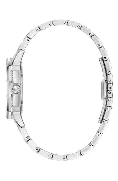 Bulova Crystal Octava Womens Crystal Accent Silver Tone Stainless Steel Bracelet Watch 96l305 In Silver
