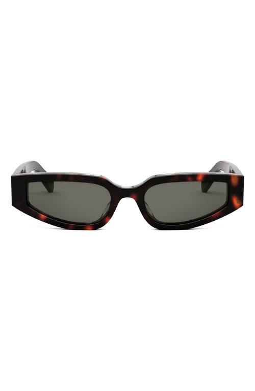 Shop Celine Triomphe 54mm Geometric Sunglasses In Dark Havana/smoke