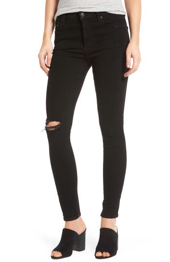 Citizens Of Humanity Rocket High Waist Skinny Jeans In Black Echoes