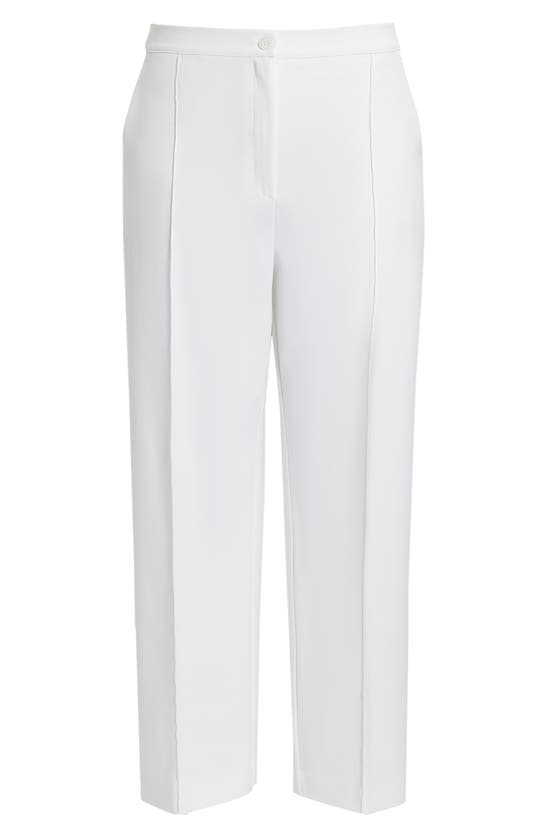 Shop Marina Rinaldi Ermes Wide Leg Cotton Blend Canvas Pants In White