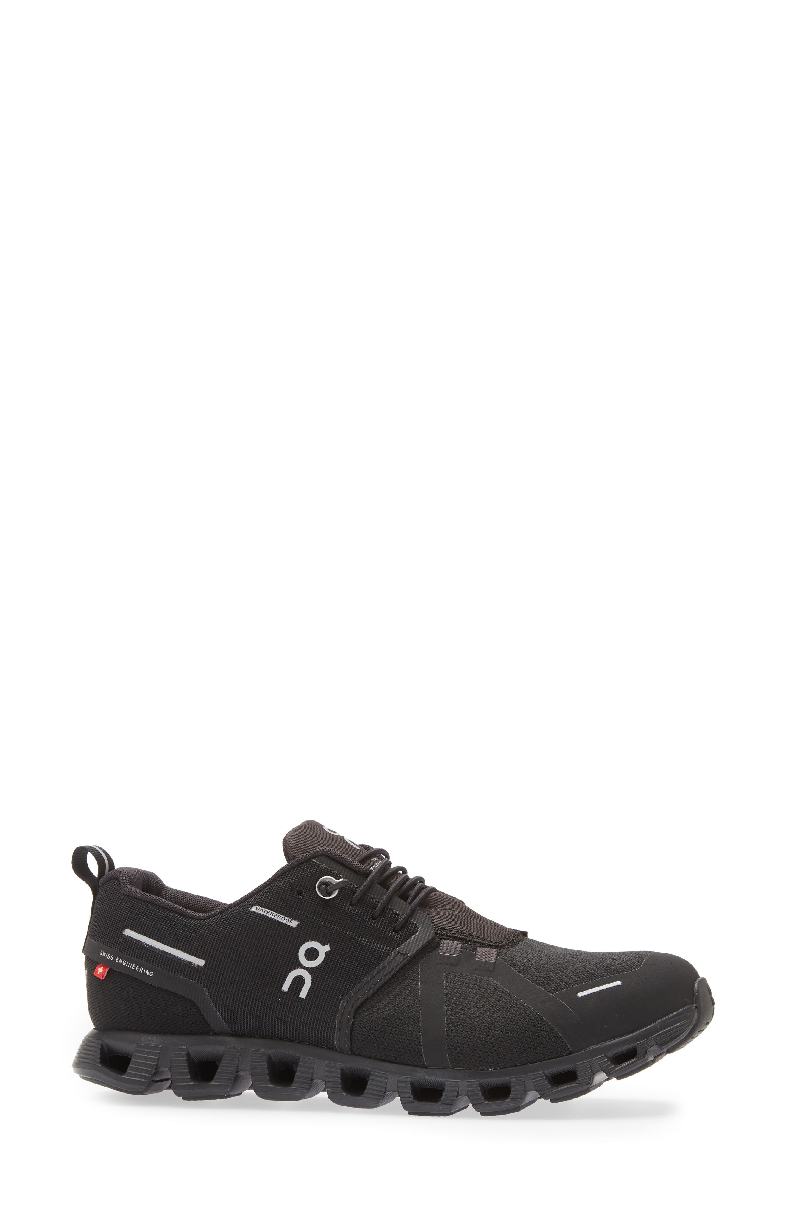 On Cloud 5 Waterproof Running Shoe in All Black | Smart Closet